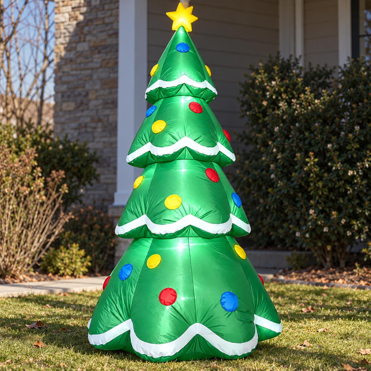 π Inflatable Tree | Weather-Ready Fabric | Outdoor Decor | Family Gift | Glowing Star