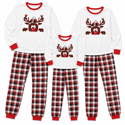 🎄 Family Pajamas | Soft Fabric | Holiday Gifts | Reindeer Plaid