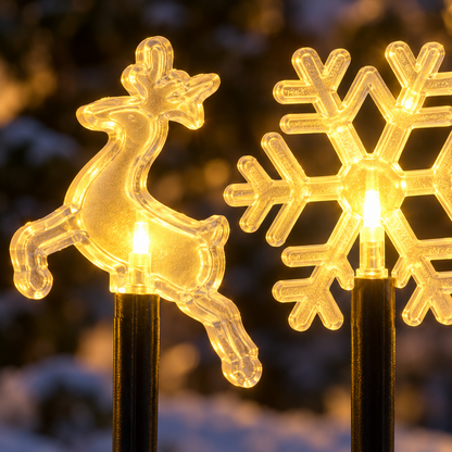 ☀️ Solar Lights | Plastic Stakes | Garden Gift | Festive Icons