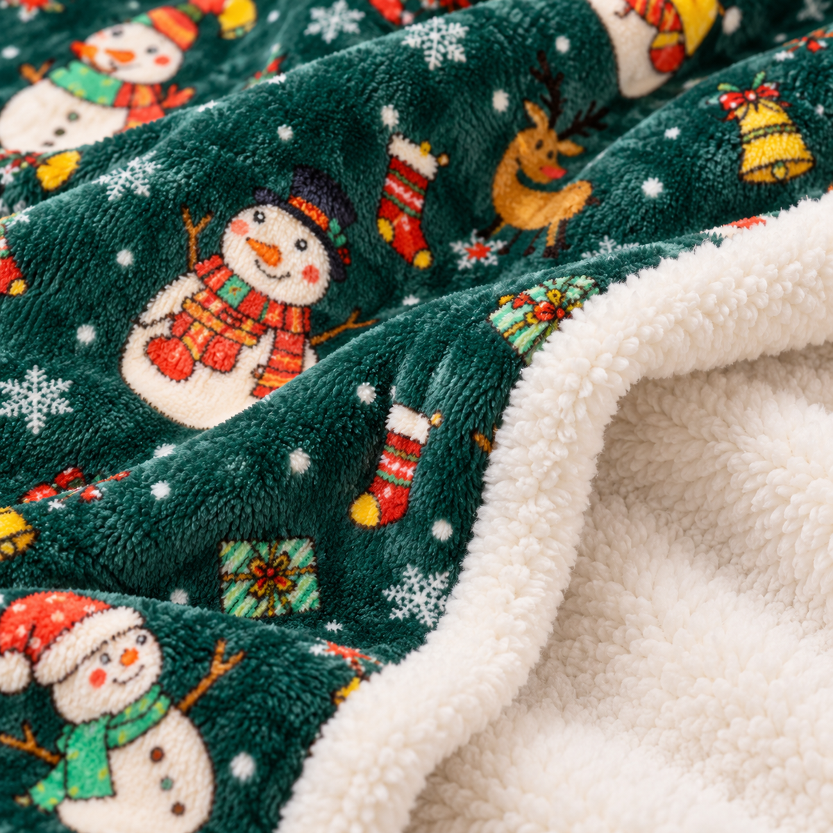 🎄 Blanket | Plush Fleece | Cozy Holiday Gift | Snowman Print