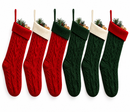 🎄 Stockings | Knit | Mantel Decor | Family Gift | Cable-Knit Charm