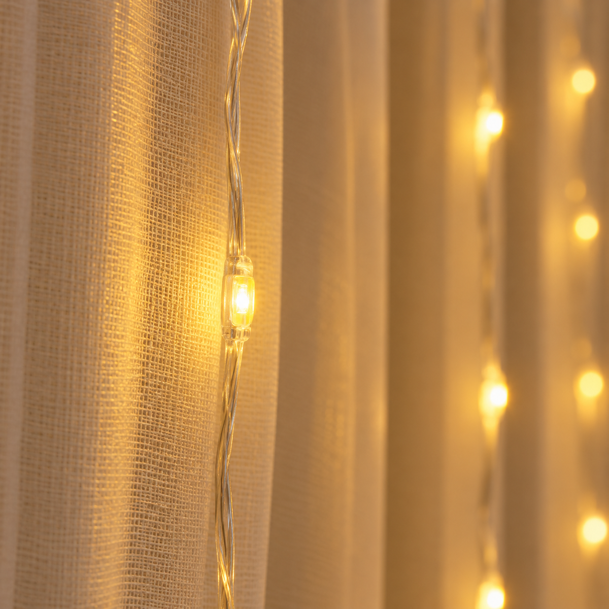 ✨ Christmas Lights | LED Curtain Lighting | Golden Holiday Glow