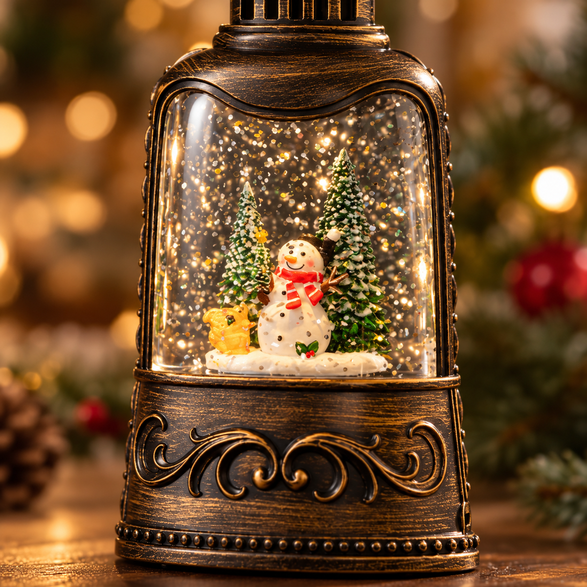 🎄 Lantern | Metal | Holiday Decor | Host Gift | Snowfall Glow