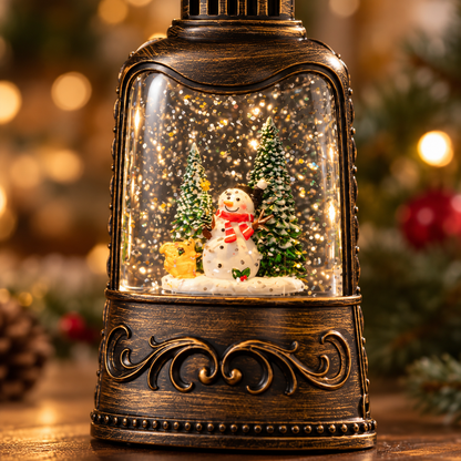 🎄 Lantern | Metal | Holiday Decor | Host Gift | Snowfall Glow