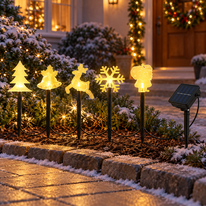 ☀️ Solar Lights | Plastic Stakes | Garden Gift | Festive Icons
