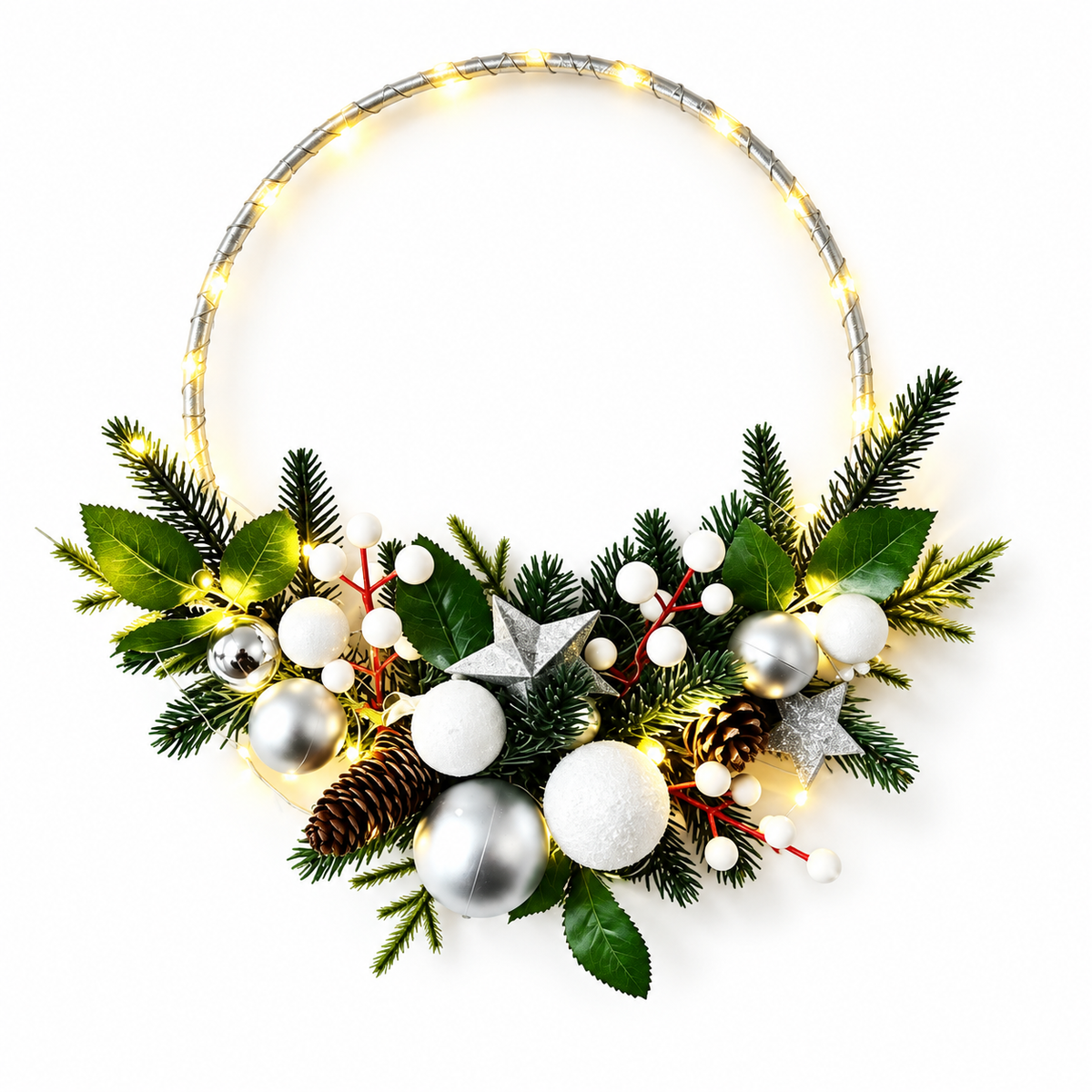 🎄 LED Wreath | Faux Evergreen Decor | Holiday Gift Glow