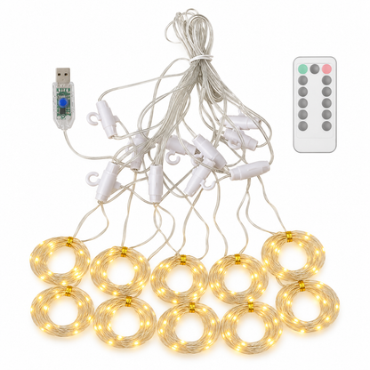 ✨ Christmas Lights | LED Curtain Lighting | Golden Holiday Glow