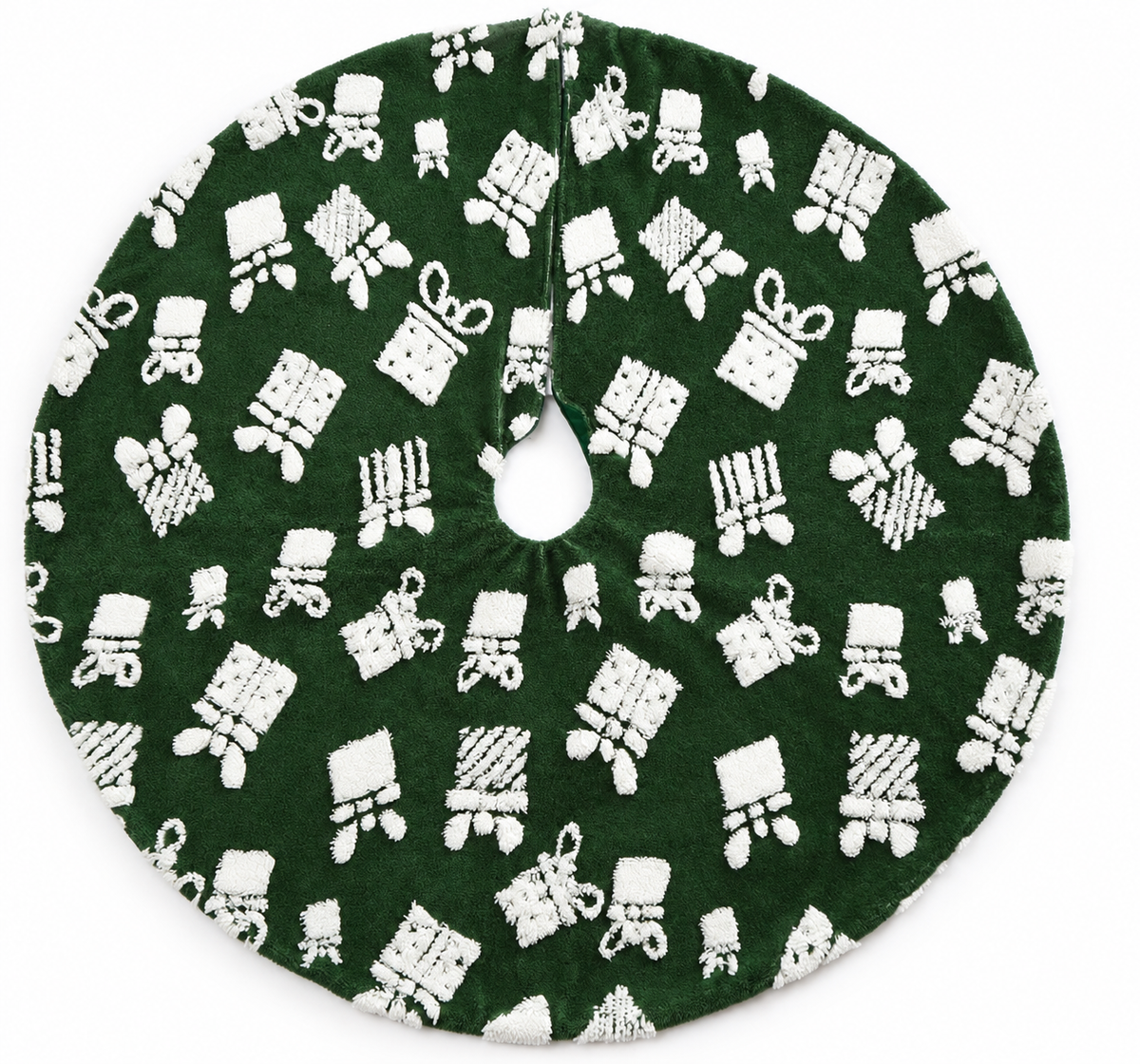 🎄 Tree Skirt | Plush | Holiday Gift | Green Giftbox Pattern