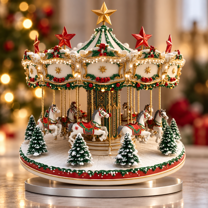 🎠 Christmas Carousel | Festive Decorative Display | Enchanting Holiday Elegance