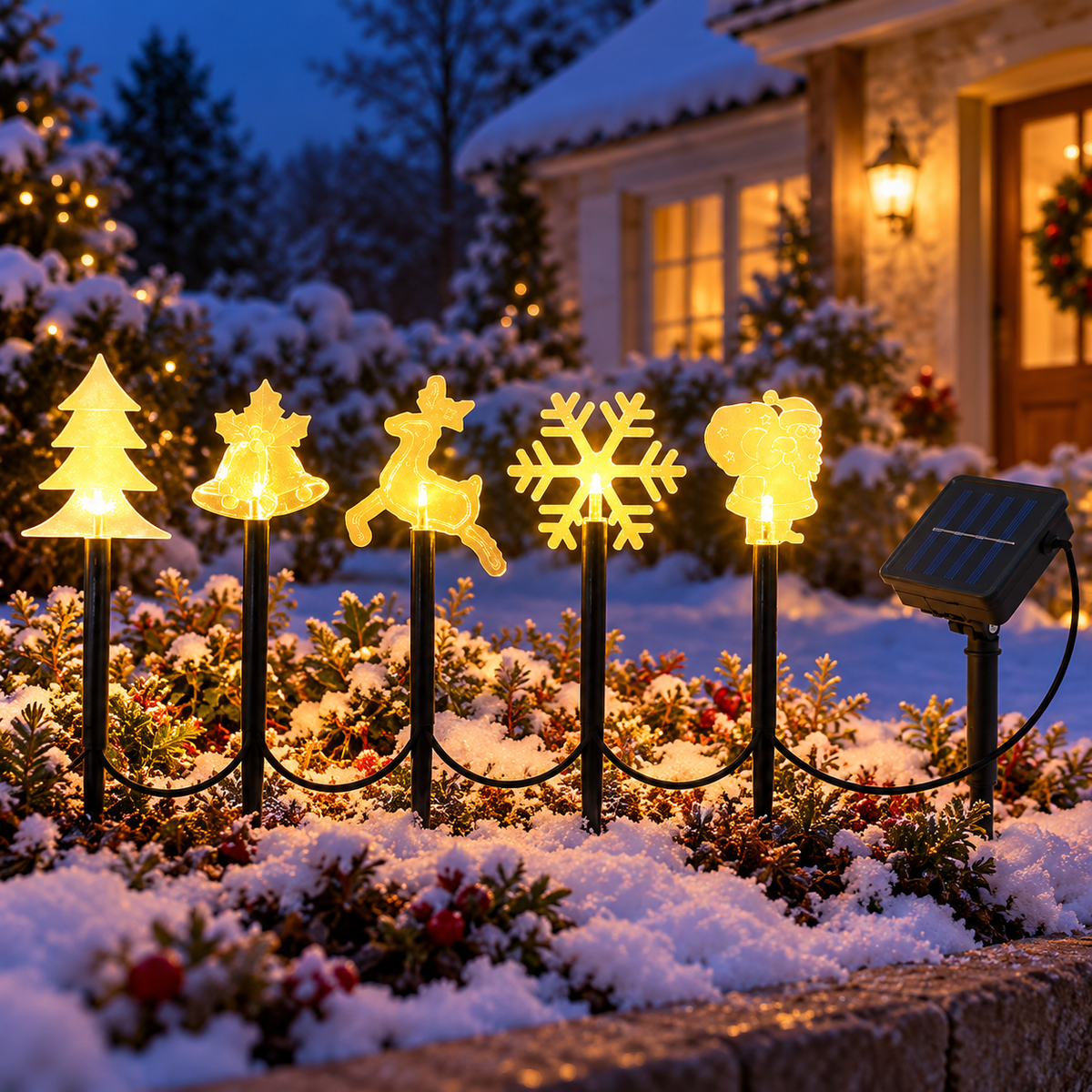 ☀️ Solar Lights | Plastic Stakes | Garden Gift | Festive Icons