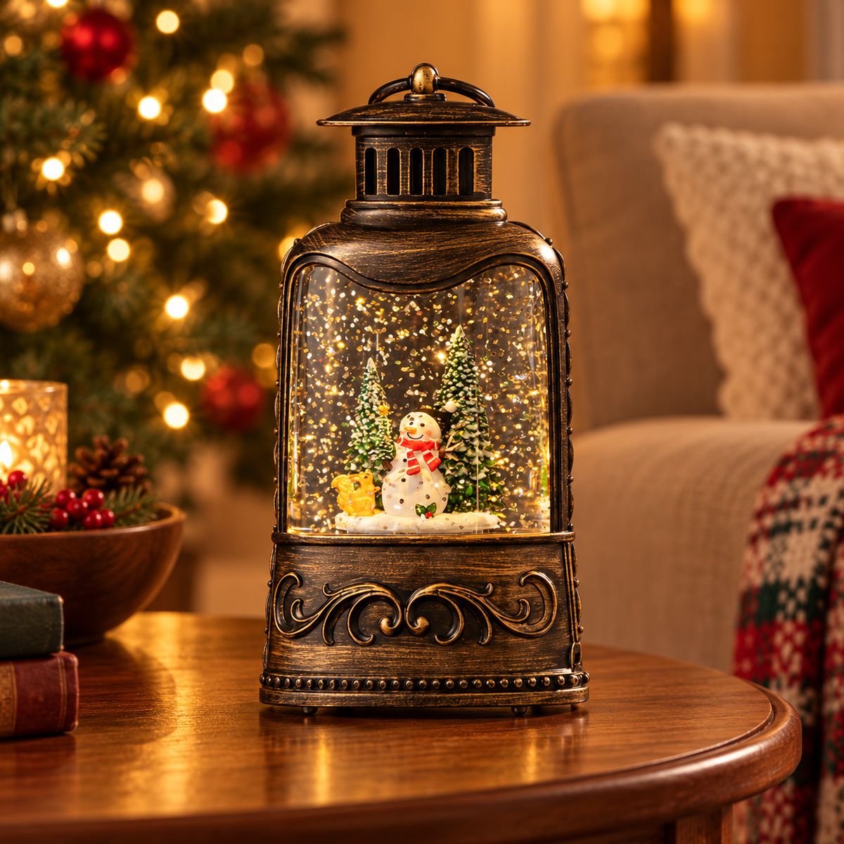 🎄 Lantern | Metal | Holiday Decor | Host Gift | Snowfall Glow