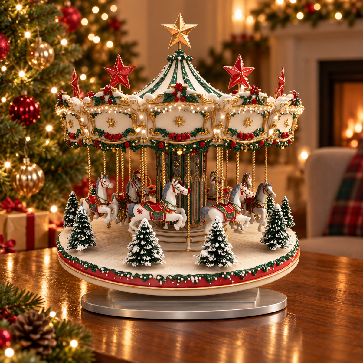 🎠 Christmas Carousel | Festive Decorative Display | Enchanting Holiday Elegance