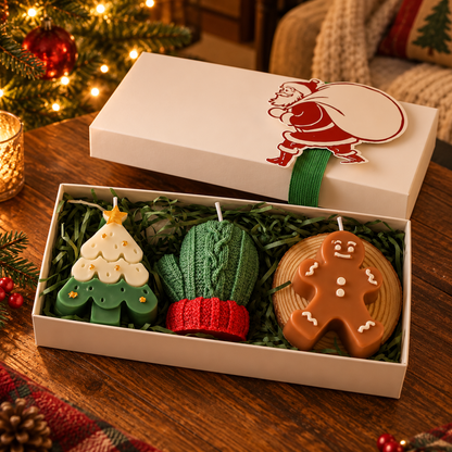 🕯️ Candles | Wax | Christmas Decor | Loved Ones | Festive Shapes