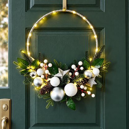 🎄 LED Wreath | Faux Evergreen Decor | Holiday Gift Glow