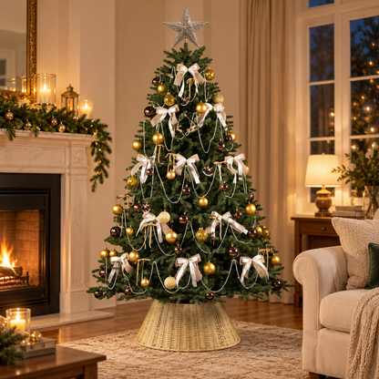 🎄 Christmas Tree | Wicker Base | Holiday Gift | Golden Charm