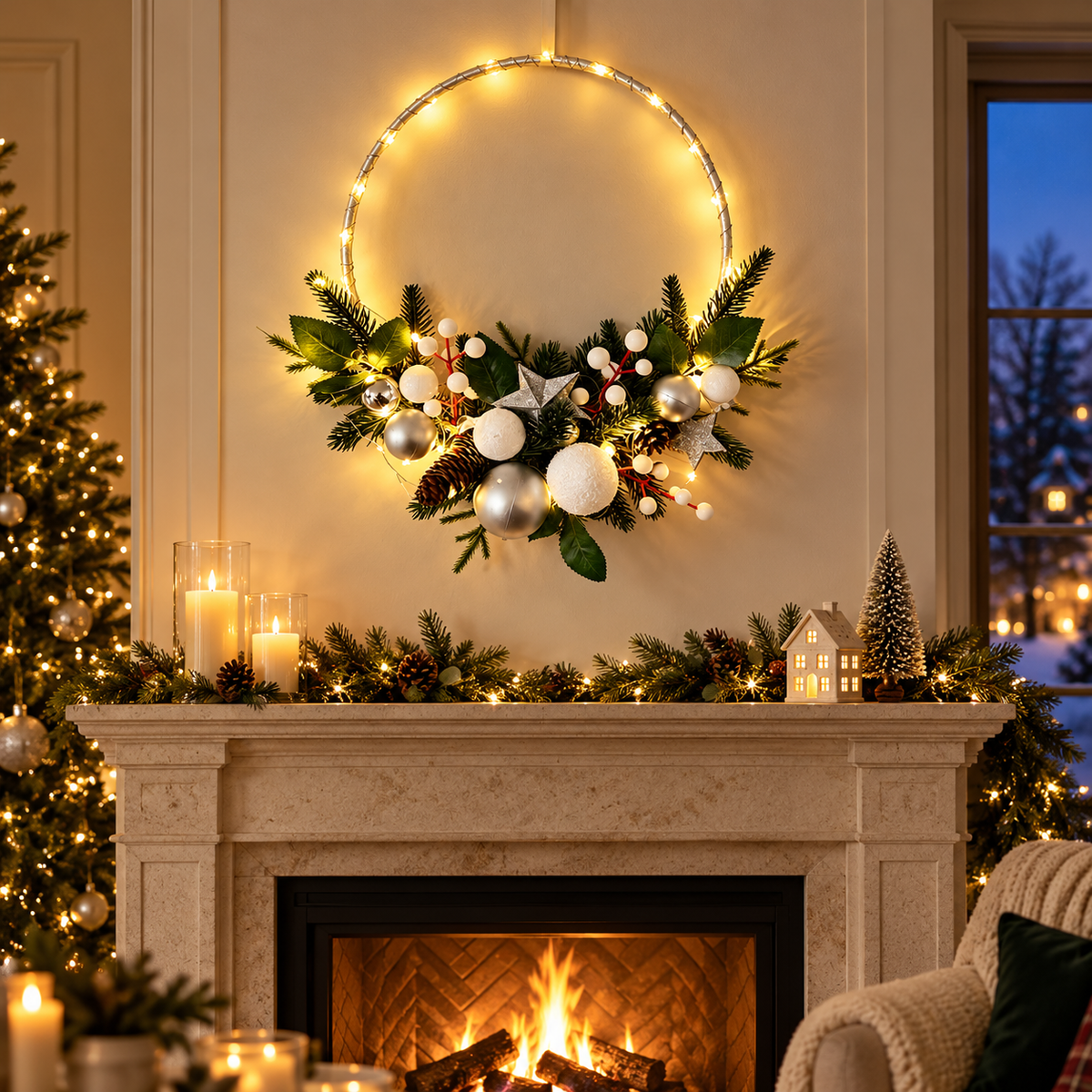 🎄 LED Wreath | Faux Evergreen Decor | Holiday Gift Glow
