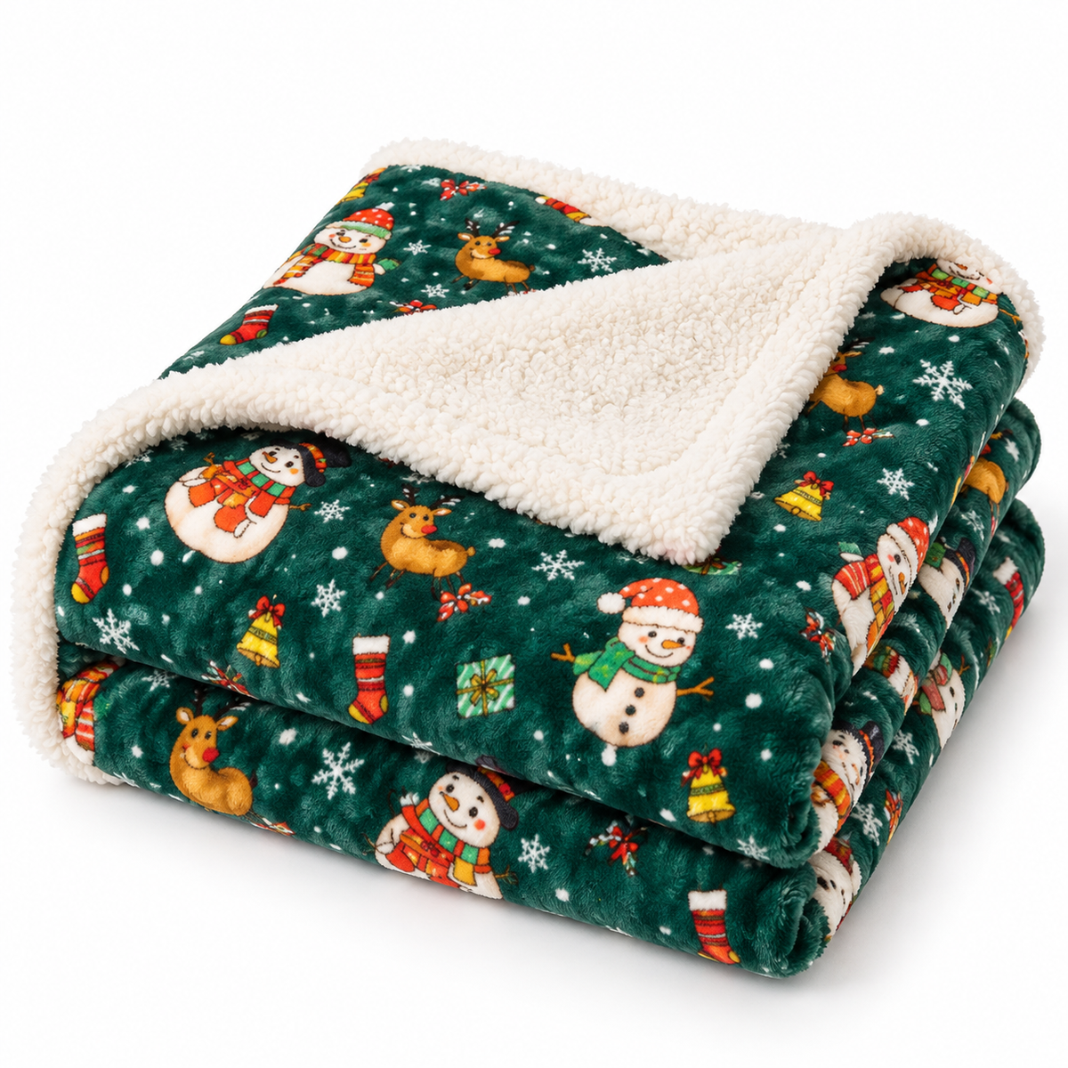 🎄 Blanket | Plush Fleece | Cozy Holiday Gift | Snowman Print