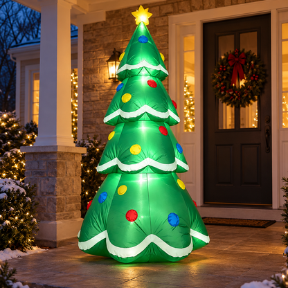 🎄 Inflatable Tree | Weather-Ready Fabric | Outdoor Decor | Family Gift | Glowing Star