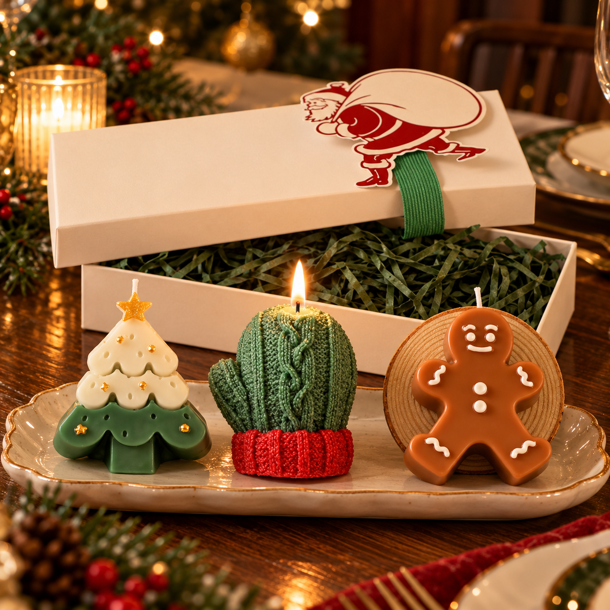 🕯️ Candles | Wax | Christmas Decor | Loved Ones | Festive Shapes