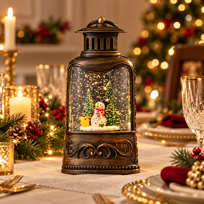 🎄 Lantern | Metal | Holiday Decor | Host Gift | Snowfall Glow