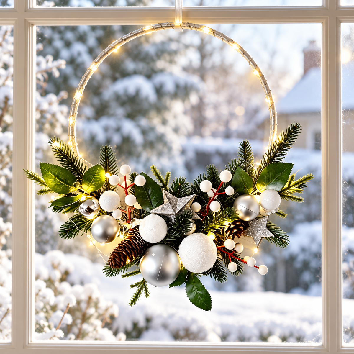 🎄 LED Wreath | Faux Evergreen Decor | Holiday Gift Glow