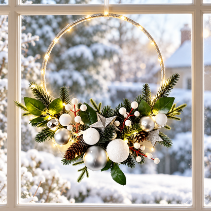 🎄 LED Wreath | Faux Evergreen Decor | Holiday Gift Glow