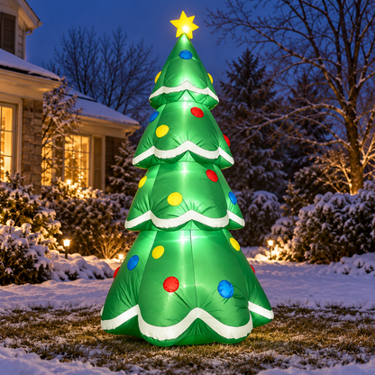 🎄 Inflatable Tree | Weather-Ready Fabric | Outdoor Decor | Family Gift | Glowing Star