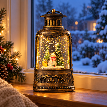 🎄 Lantern | Metal | Holiday Decor | Host Gift | Snowfall Glow