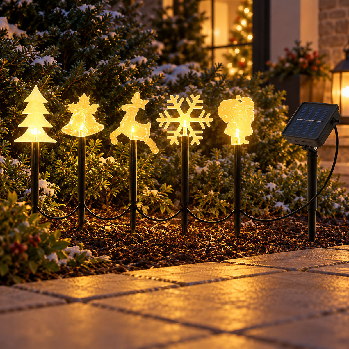 ☀️ Solar Lights | Plastic Stakes | Garden Gift | Festive Icons