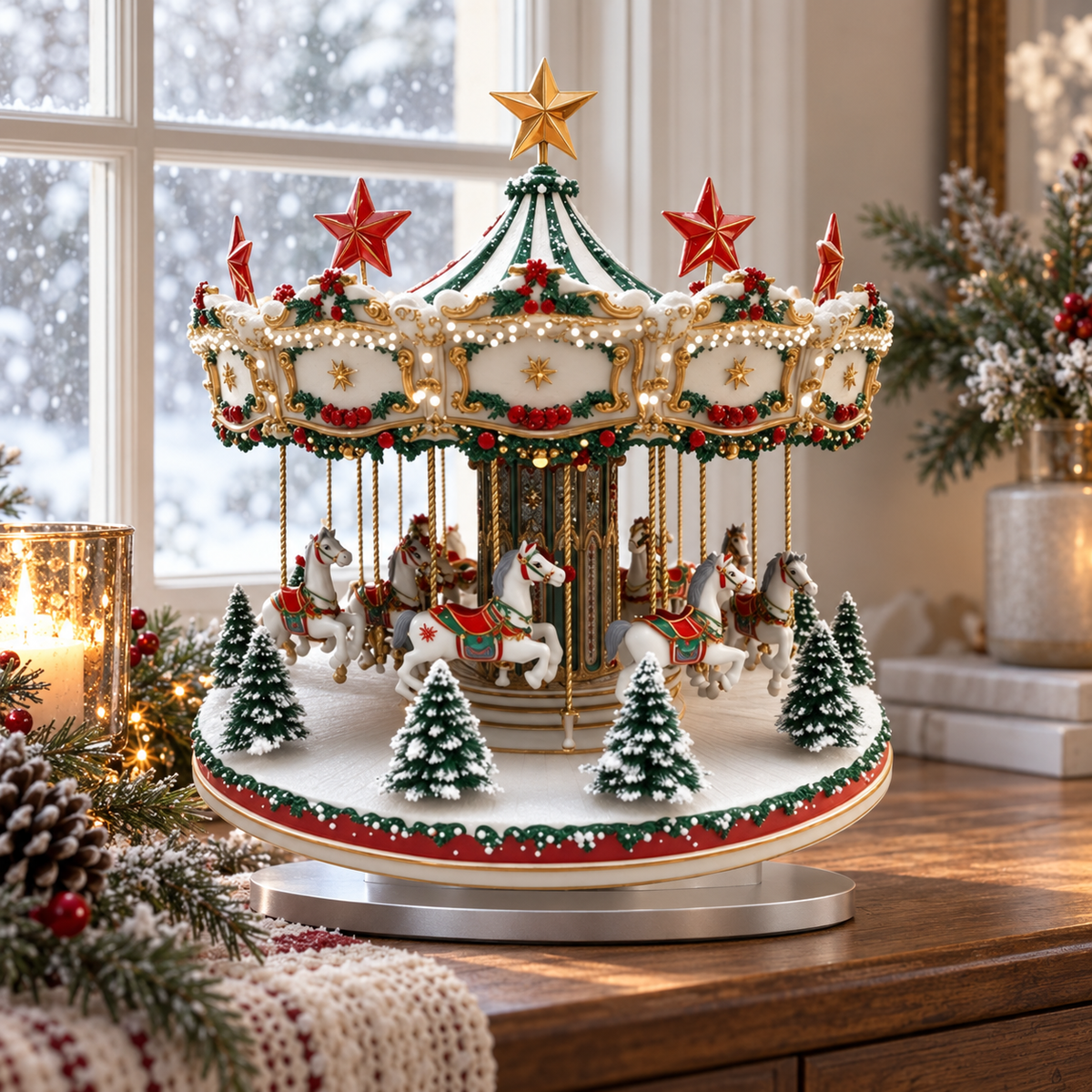 🎠 Christmas Carousel | Festive Decorative Display | Enchanting Holiday Elegance