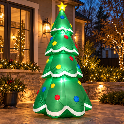 🎄 Inflatable Tree | Weather-Ready Fabric | Outdoor Decor | Family Gift | Glowing Star
