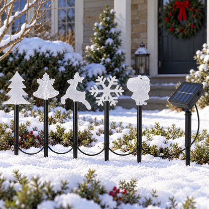 ☀️ Solar Lights | Plastic Stakes | Garden Gift | Festive Icons