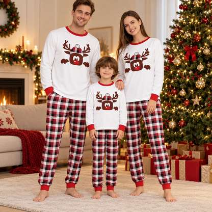 🎄 Family Pajamas | Soft Fabric | Holiday Gifts | Reindeer Plaid
